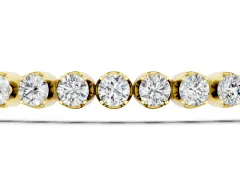 Round Diamond Bezel-Set Tennis Bracelet Set in Yellow gold