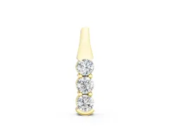 Four-Stone Round Diamond Channel-Set Pendant Set in Yellow gold with Straight Row