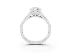 Marquise Cut Diamond Bezel-Set Solitaire Ring Set in White gold with Channel-Set Band