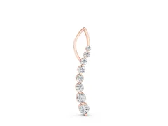Round Diamond Channel Set Vertical Bar Pendant Set in Rose gold with Single Stone Row