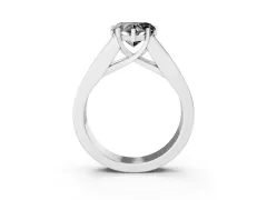 Fancy Black Heart Cut Diamond Solitaire Ring Set in Silver with Channel-Set Accent Stones and Prong Setting