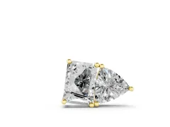 Radiant and Trillion Diamond Two-Stone Pendant Set in Yellow gold with Prong Setting