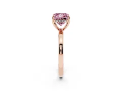 Fancy Pink Princess Cut Diamond Solitaire Ring Set in Rose gold with Plain Band and Prong Setting