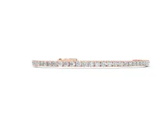 Round Cut Diamond Tennis Bracelet Set in Rose gold with Box Chain and Four-Prong Setting