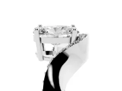 Oval Cut Diamond Solitaire Engagement Ring Set in Platinum with Pavé Shoulders