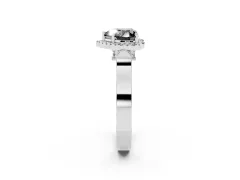 Fancy Black Heart Cut Diamond Halo Ring Set in White gold with Twist Band and Pavé Accents