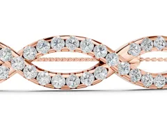 Marquise Diamond Pavé Infinity Chain Bracelet Set in Rose gold with Bezel Prong Setting