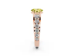 Fancy Yellow Oval Cut Diamond Pavé Engagement Ring Set in Rose gold with Prong Setting