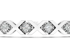 Round Diamond XO Tennis Bracelet Set in White gold with Channel Setting and X Prongs