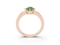 Fancy Green Marquise Cut Diamond Channel-Set Band Ring Set in Rose gold with Bezel Prong Setting