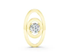 Round Diamond Bezel Pendant Set in Yellow gold with Double Halo