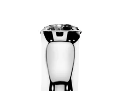 Fancy Black Round Cut Diamond Bezel Solitaire Ring Set in Platinum with Wide Band