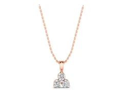 Triangular Cluster Round Diamond Pendant Set in Rose gold with Prong Setting