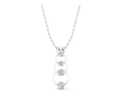 Round Diamond Cascading Circle Pendant Set in Silver with Four-Prong Setting