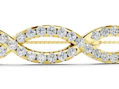 Marquise Diamond Pavé Infinity Chain Bracelet Set in Yellow gold with Bezel Prong Setting