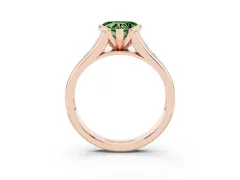 Fancy Green Heart Cut Diamond Bezel-Set Solitaire Ring Set in Rose gold with Channel-Set Band