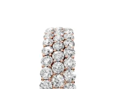 Round Diamond Checkerboard Pavé Promise Ring Set in Rose gold with Round Pavé Accents