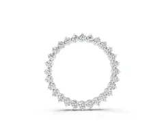Round Diamond Halo Pendant Set in Silver with Prong-Set Circle