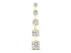 Vertical Bar Pendant Set in Yellow gold with Prong-Set Round Diamonds