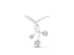 Round Diamond Intertwined Pendant Set in Silver with Three Prong-Set Stones