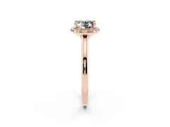 Fancy Black Oval Cut Diamond Halo Engagement Ring Set in Rose gold with Pavé Band and Rising Shoulders