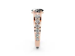 Fancy Black Oval Cut Diamond Pavé Engagement Ring Set in Rose gold with Prong Setting