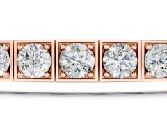 Round Diamond Channel Set Tennis Bracelet Set in Rose gold with Four-Prong Setting