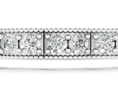 Round Cut Diamond Milgrain Tennis Bracelet Set in Silver with Box Setting