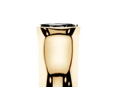 Fancy Black Radiant Cut Diamond Bezel Solitaire Ring Set in Yellow gold with Wide Band