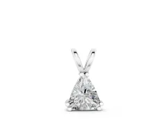 Trillion Cut Diamond Solitaire Pendant Set in White gold with Double Prong Setting