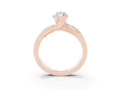 Marquise Cut Diamond Solitaire Ring Set in Rose gold with Channel Set Split Shank and Tension Prongs