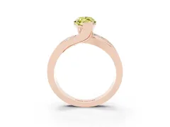 Fancy Yellow Marquise Cut Diamond Solitaire Ring Set in Rose gold with Channel Set Split Shank and Tension Prongs