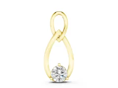 Infinity Teardrop Pendant Set in Yellow gold with Bezel-Set Round Diamond