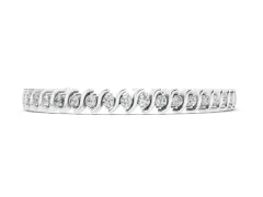 Round Brilliant Diamond Channel Tennis Bracelet Set in White gold with S-Shaped Prongs