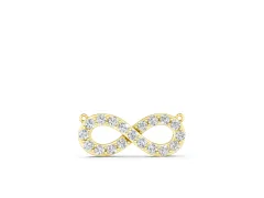 Infinity Pendant Set in Yellow gold with Round Cut Pavé Diamonds