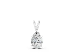Pear Cut Solitaire Pendant Set in Silver with Three-Prong Setting