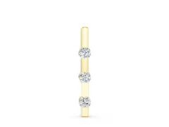 Three-Stone Round Diamond Bar Pendant Set in Yellow gold with Channel Setting