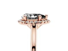 Fancy Black Pear Cut Diamond Halo Engagement Ring Set in Rose gold with Pavé Band and Rising Shoulders
