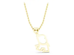 Elephant Heart Pendant Set in Yellow gold with Polished Finish