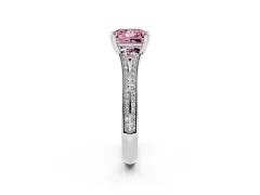 Fancy Pink Princess Cut Diamond Split Shank Pavé Engagement Ring Set in Silver with Prong-Set Center Stone