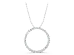 Round Diamond Eternity Pendant Set in White gold with Raised Prong Setting