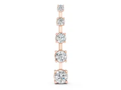 Vertical Bar Pendant Set in Rose gold with Prong-Set Round Diamonds
