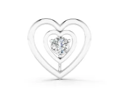 Heart Pendant Set in White gold with Prong-Set Round Diamond