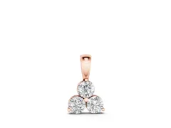 Triangular Cluster Round Diamond Pendant Set in Rose gold with Prong Setting