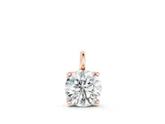 Round Solitaire Pendant Set in Rose gold with Four-Prong Setting