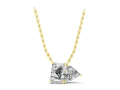 Radiant and Trillion Diamond Two-Stone Pendant Set in Yellow gold with Prong Setting