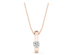 Round Diamond Pendant Set in Rose gold with Bezel Setting