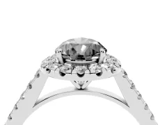 Fancy Black Pear Cut Diamond Halo Pavé Engagement Ring Set in Silver with Prong Setting