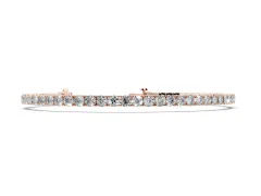 Round Diamond Continuous Line Tennis Bracelet Set in Rose gold with Prong-Set Stones