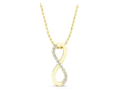 Infinity Pendant Set in Yellow gold with Round Brilliant Pavé Diamonds